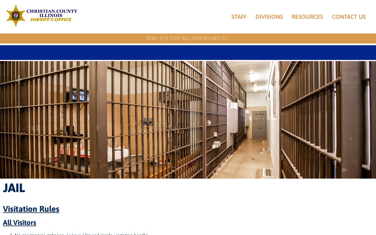 Christian County Sheriff's official jail information page